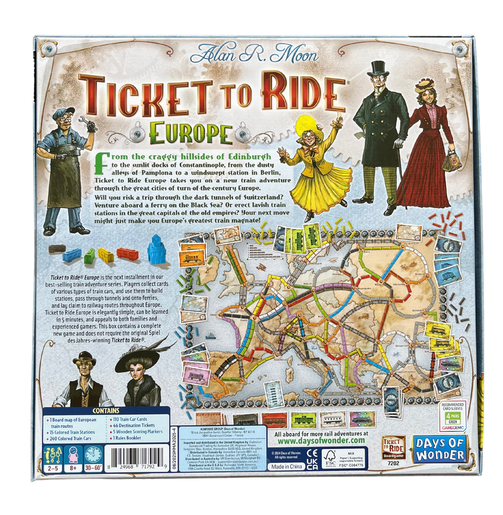 Ticket to Ride: Europe game components