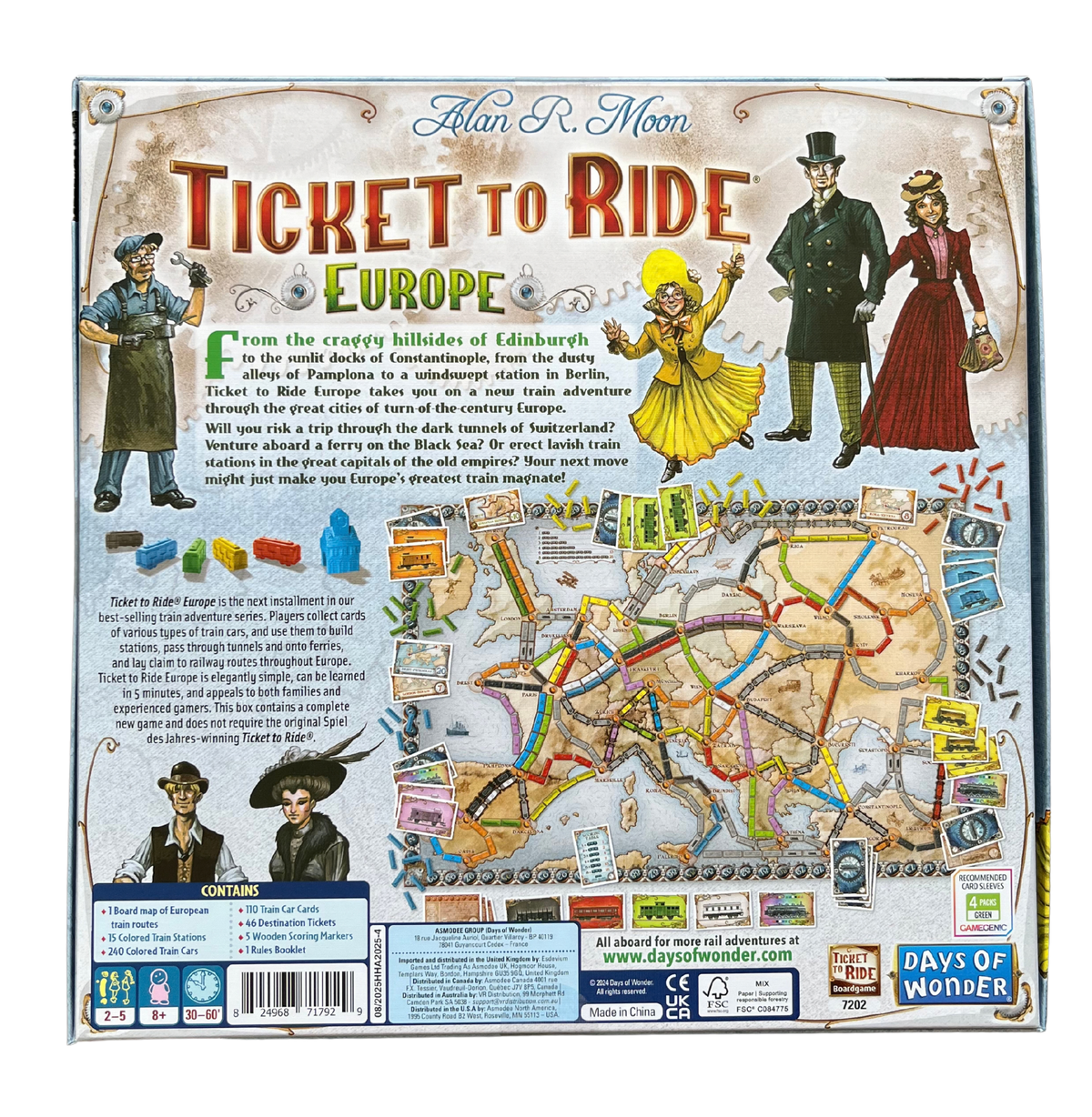 Ticket to Ride: Europe game components